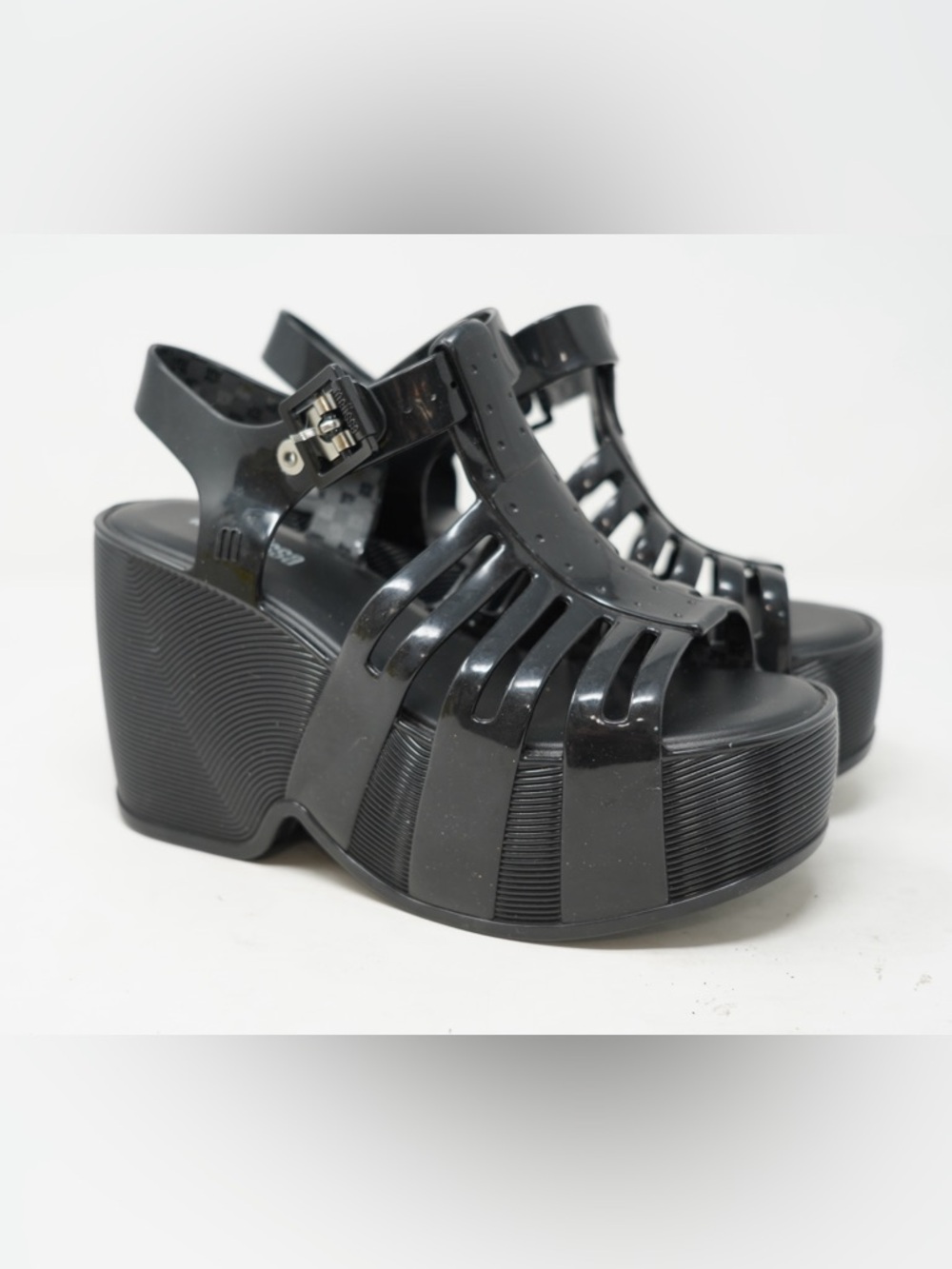 Melissa Station 79 Fisherman Platform Shoes Sandals Black Size 5
